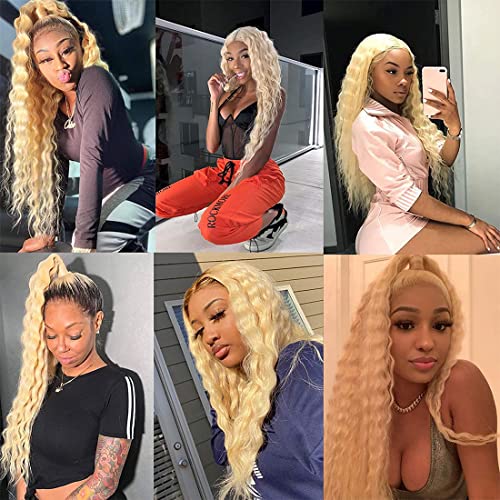 Bettermood Blonde 613 Lace Front Wigs Human Hair 22inch 13x6 Deep Wave 613 La...