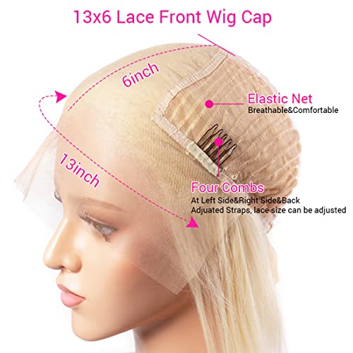 Bettermood Blonde 613 Lace Front Wigs Human Hair 22inch 13x6 Deep Wave 613 La...
