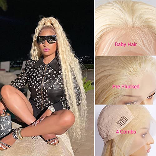 Bettermood Blonde 613 Lace Front Wigs Human Hair 22inch 13x6 Deep Wave 613 La...