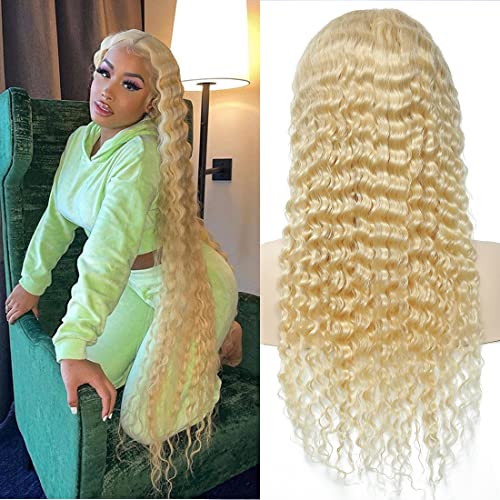 Bettermood Blonde 613 Lace Front Wigs Human Hair 22inch 13x6 Deep Wave 613 La...