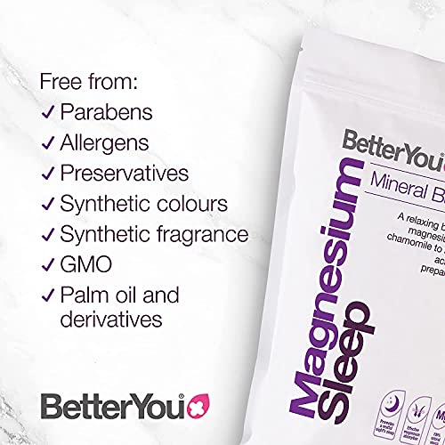 BetterYou Pure and Clean Bath Magnesium Flakes Bath Salts for Sleep, 47% Conc...