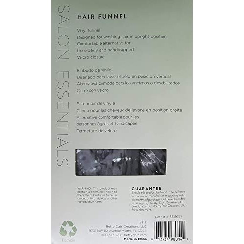 Betty Dain Hair Funnel For Upright Position Washing/Shampooing, Comfortable A...