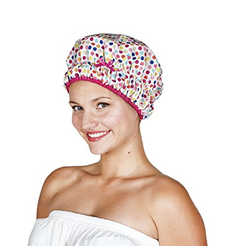 Reusable Shower Cap & Bath Cap & Lined, Oversized Waterproof Shower Caps Larg...