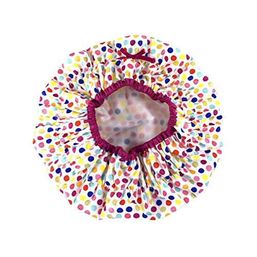 Reusable Shower Cap & Bath Cap & Lined, Oversized Waterproof Shower Caps Larg...