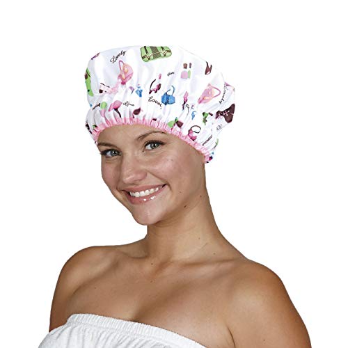 Reusable Shower Cap & Bath Cap, Lined, Oversized Waterproof Shower Caps Large...