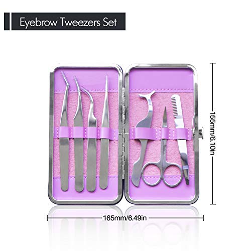 beTWEEX Eyebrow Tweezers Set False Eyelash Extension Tool Kits Eyebrow Trimme...