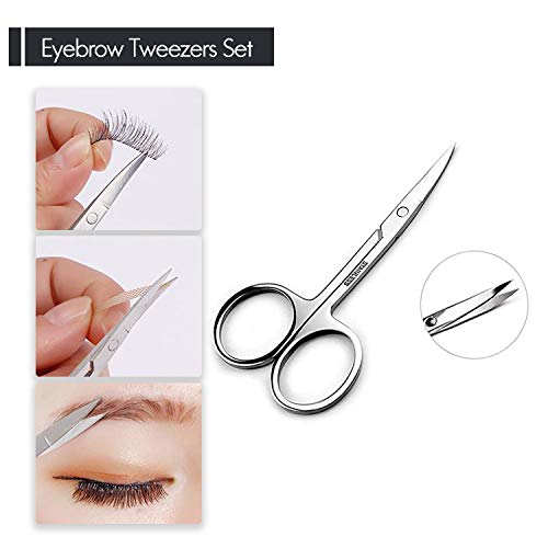 beTWEEX Eyebrow Tweezers Set False Eyelash Extension Tool Kits Eyebrow Trimme...