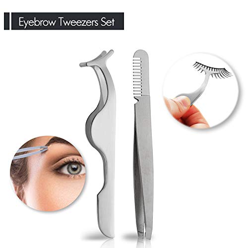 beTWEEX Eyebrow Tweezers Set False Eyelash Extension Tool Kits Eyebrow Trimme...