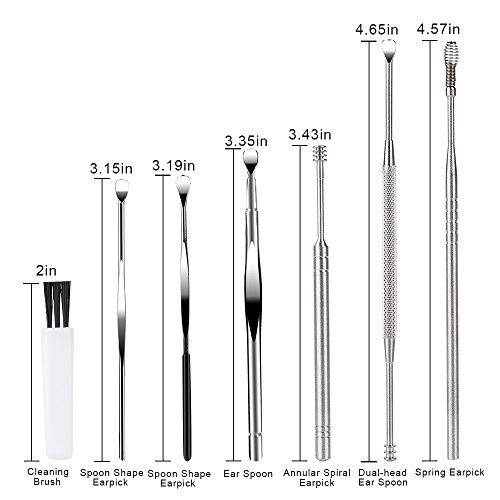7 Pcs Ear Pick Earwax Removal Kit, BetyBedy Ear Cleansing Tool Set, Ear Curet...