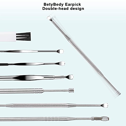 7 Pcs Ear Pick Earwax Removal Kit, BetyBedy Ear Cleansing Tool Set, Ear Curet...