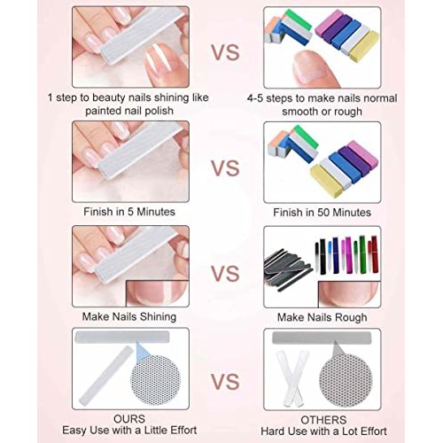 Premium Upgrade Lucency Nail Buffers for Natural Nails, Artificial Nails and ...