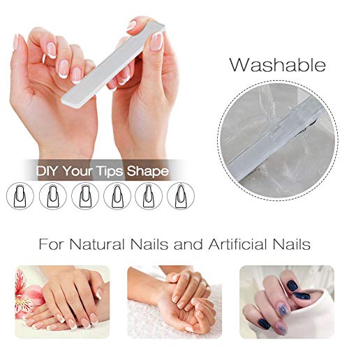 Premium Upgrade Nano Glass Nail File and Chamois Nail Buffers for Natural Nai...