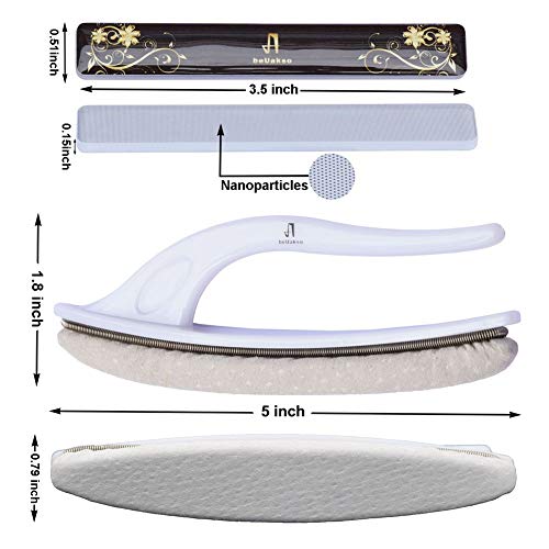 Premium Upgrade Nano Glass Nail File and Chamois Nail Buffers for Natural Nai...