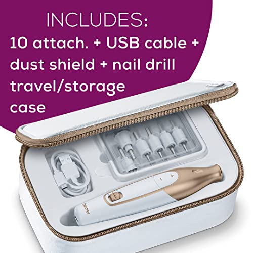 Beurer 14-piece Professional Manicure & Pedicure Nail Drill Kit, Cordless, 10...