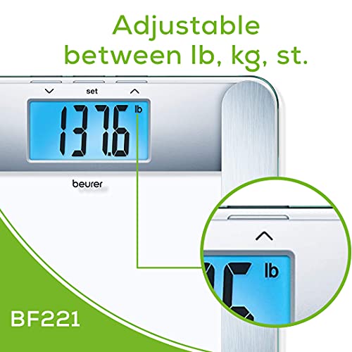 Beurer BF221 Body Fat Scale | XL Digital Weight Scale & Body Fat Analyzer | M...