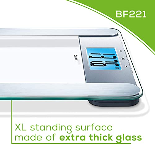 Beurer BF221 Body Fat Scale | XL Digital Weight Scale & Body Fat Analyzer | M...
