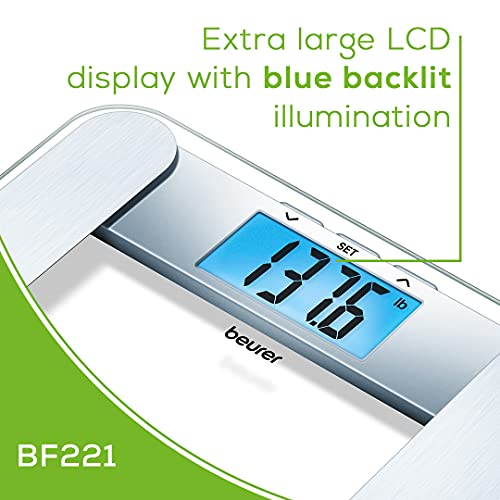 Beurer BF221 Body Fat Scale | XL Digital Weight Scale & Body Fat Analyzer | M...