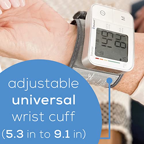 Beurer Bluetooth Smart, Wireless & Automatic Wrist Blood Pressure Monitor wit...