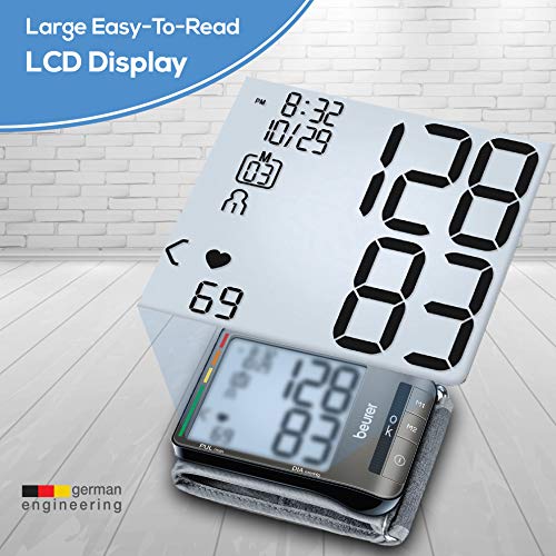 Beurer Wrist Blood Pressure Monitor with XL Display Stores 2x60 Reading Memor...