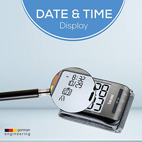 Beurer Wrist Blood Pressure Monitor with XL Display Stores 2x60 Reading Memor...