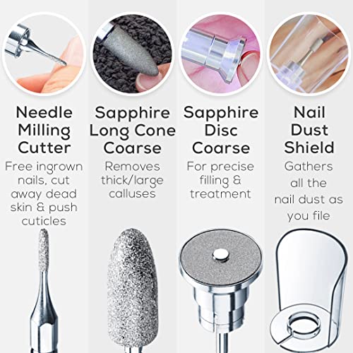 Professional Nail Drill | Electric Nail File 10 high-quality drill bits & 10 ...