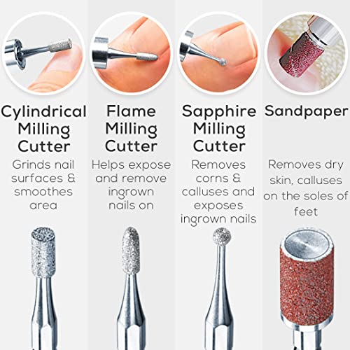 Professional Nail Drill | Electric Nail File 10 high-quality drill bits & 10 ...