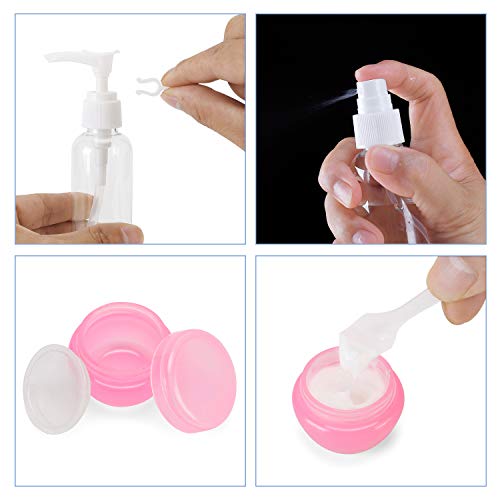 Beveetio Travel Bottles TSA Approved 15 Pack,2.9oz Silicone Refillable Size C...