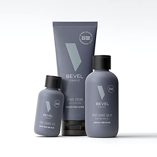 Shaving Kit for Men by Bevel - Includes Pre Shave Oil, Shaving Cream, and Aft...