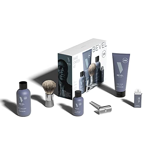 Shaving Kit for Men by Bevel - Starter Shave Kit, Includes Safety Razor, Shav...
