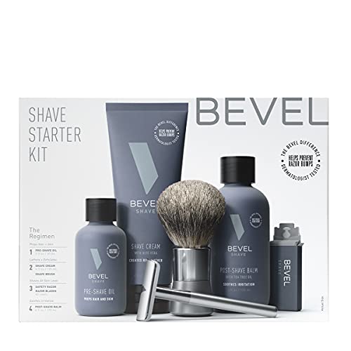 Shaving Kit for Men by Bevel - Starter Shave Kit, Includes Safety Razor, Shav...