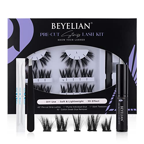 DIY Eyelash Extension kit,Clusters Lashes Extension with Cluster Lash Glue Na...