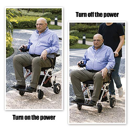 BEYOUR WALKER Electric Wheelchair, Super Lightweight Foldable Mobility Aid Po...