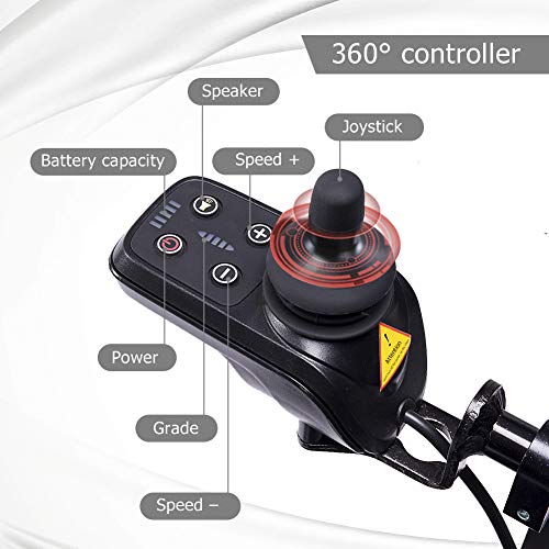 BEYOUR WALKER Electric Wheelchair, Super Lightweight Foldable Mobility Aid Po...