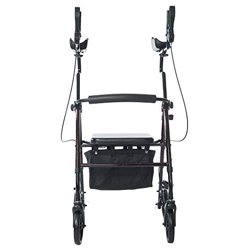 BEYOUR WALKER Upright Walker with Padded Seat & Backrest, Large Under-seat Ba...