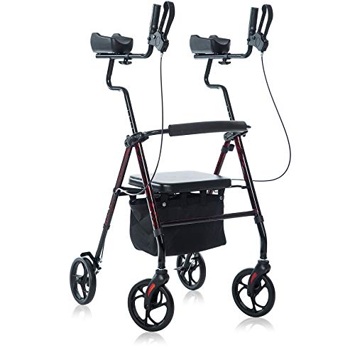 BEYOUR WALKER Upright Walker with Padded Seat & Backrest, Large Under-seat Ba...