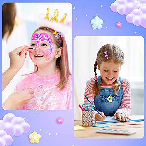 BeYumi 28 Pieces Hair Clips for Toddler Girls Colorful Rainbow Flower Fruit L...