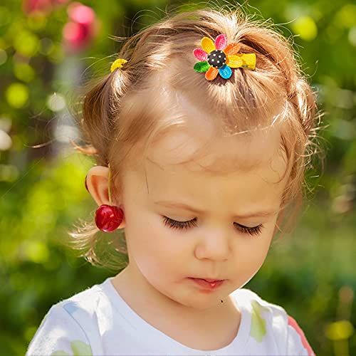 BeYumi 28 Pieces Hair Clips for Toddler Girls Colorful Rainbow Flower Fruit L...