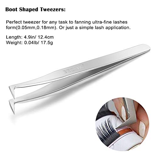 BEZOX Eyelash Extension Tweezers Kit - Professional False Eyelashes Applicato...