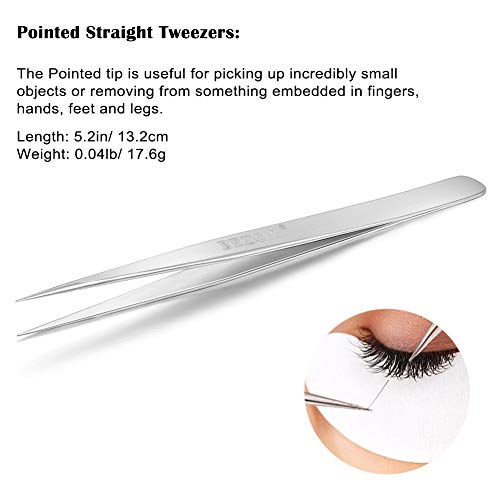 BEZOX Eyelash Extension Tweezers Kit - Professional False Eyelashes Applicato...
