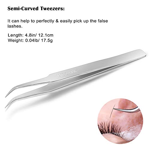 BEZOX Eyelash Extension Tweezers Kit - Professional False Eyelashes Applicato...