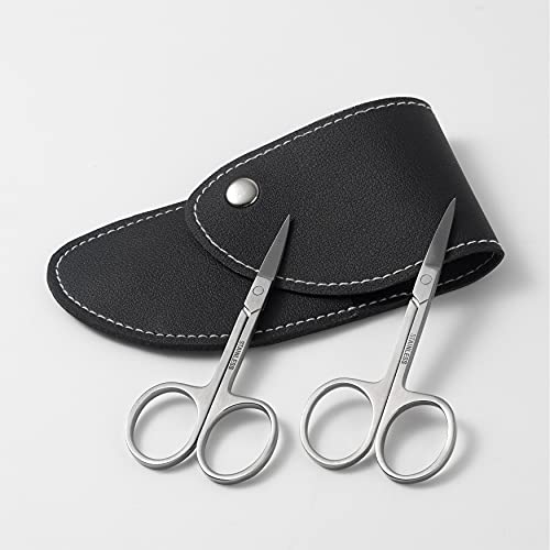 BEZOX Premium Nail Scissors 2PCS,  Professional Curved and Stright Manicure S...