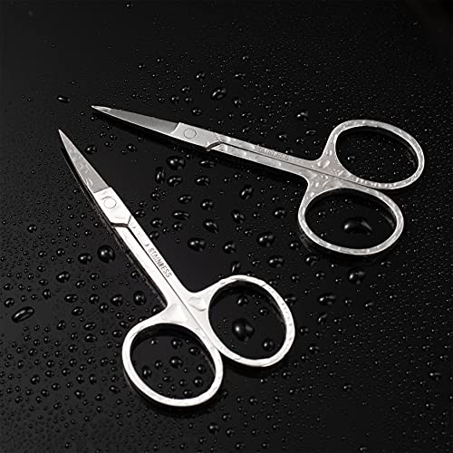 BEZOX Premium Nail Scissors 2PCS,  Professional Curved and Stright Manicure S...