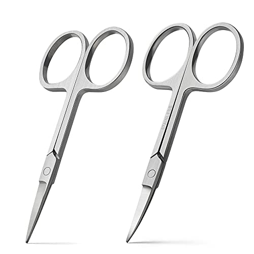 BEZOX Premium Nail Scissors 2PCS,  Professional Curved and Stright Manicure S...