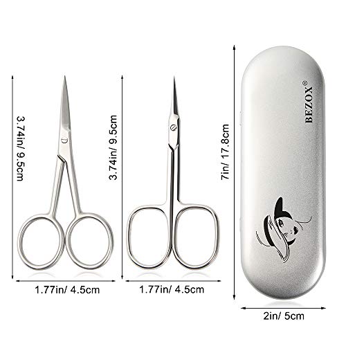 BEZOX Small Scissors 2 PCS Set - Nail Cuticle Scissors/ Manicure Scissors Kit...