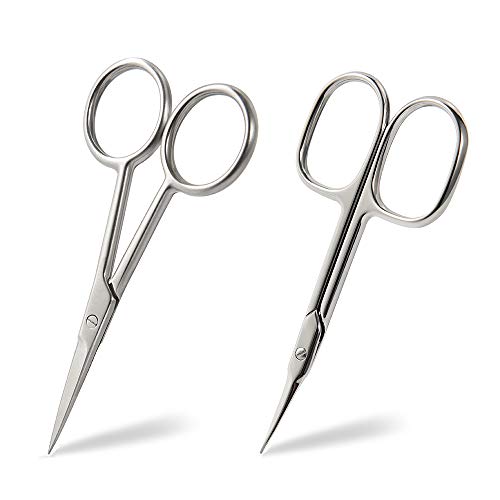 BEZOX Small Scissors 2 PCS Set - Nail Cuticle Scissors/ Manicure Scissors Kit...