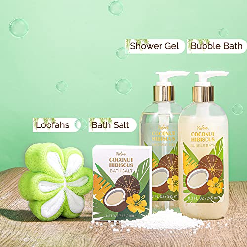 Gift Basket for Women, Coconut Bath and Body Gift Set, Birthday Gifts for Her...