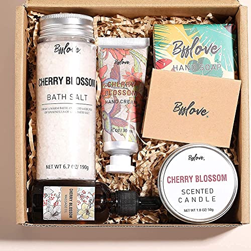 Gifts for Women, Bath and Body Set with Cherry Blossom Scent Spa Gift Set for...