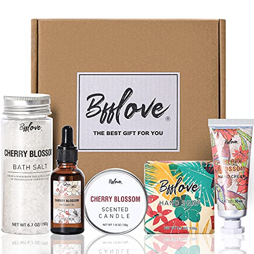 Gifts for Women, Bath and Body Set with Cherry Blossom Scent Spa Gift Set for...