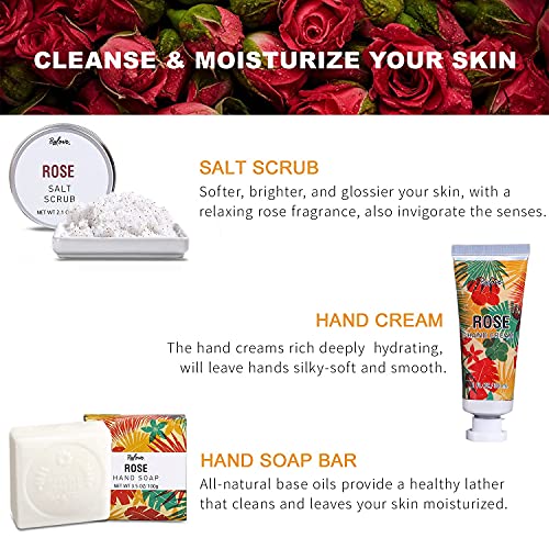 Spa Gifts for Women, Gift Sets for Her with Rose Bath Gift Box, 5 pc Spa Bath...