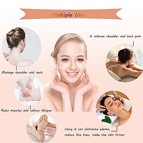 BFS-Dream Gua Sha Tool Nature Jade Gua Sha Stone Massage for Back, Arm, Neck ...